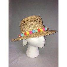 August Hat Company Mujer&apos;s Multi Color Pom Pom Hat Packable Adjustable New $36 766288173088 eb-47953328